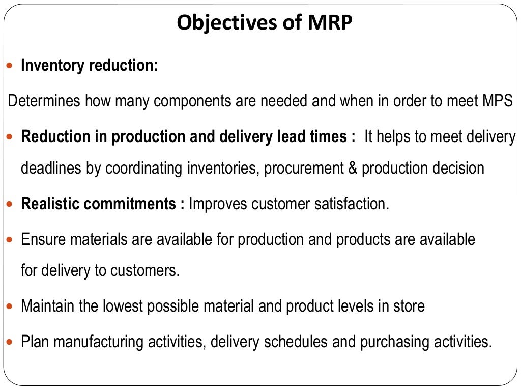 Material resource planning