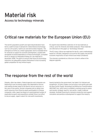 Material Risk: Access to Technology Minerals (September 2010) | PDF