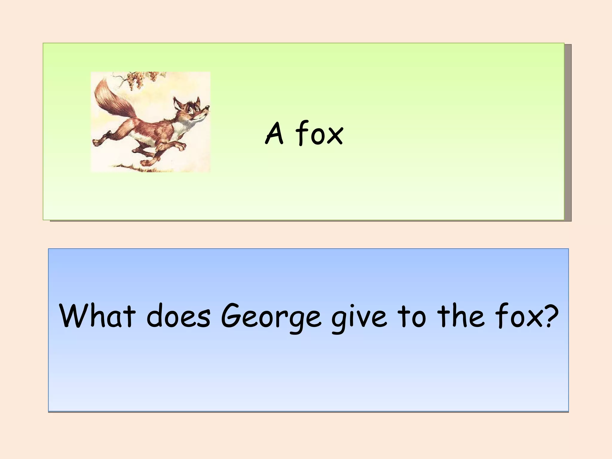 START What does George give to the fox? A fox 
