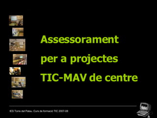 IES Torre del Palau. Curs de formació TIC 2007-08 Assessorament per a projectes  TIC-MAV de centre 
