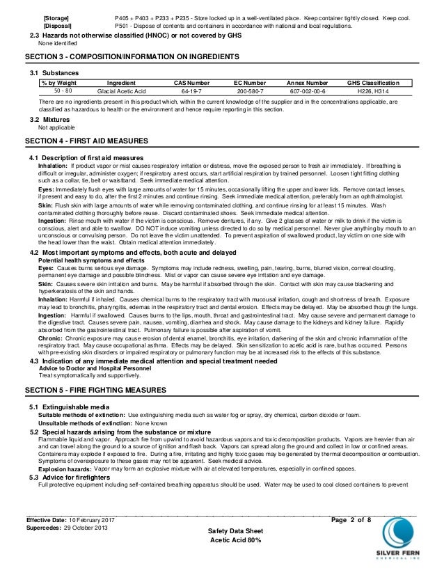 Material Safety Data Sheet Of Acetic Acid