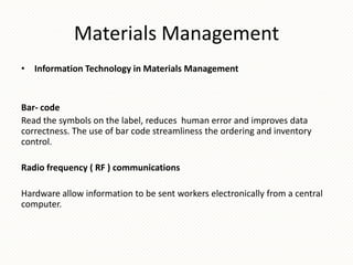 Materials and inventory management | PPTX