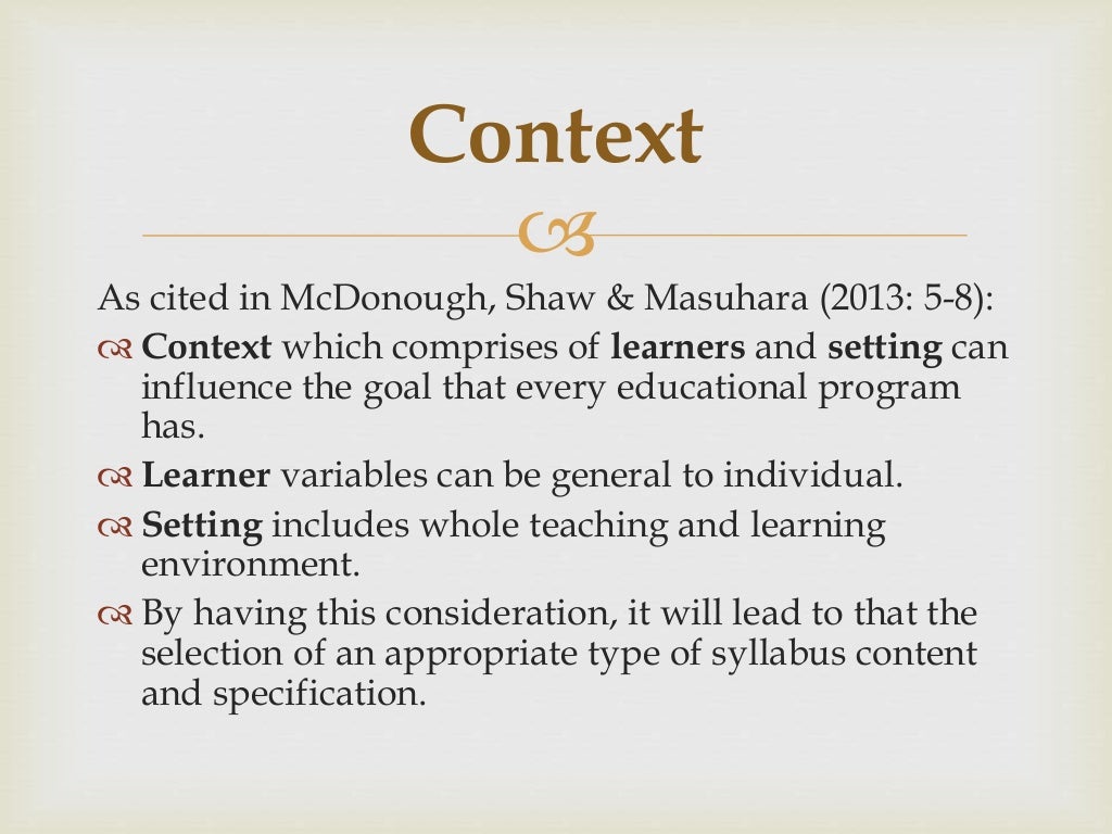 Materials and methods presentation