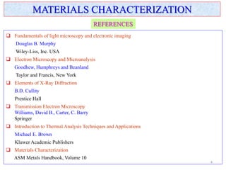 Materials Characterization Technique Lecture Notes | PPT