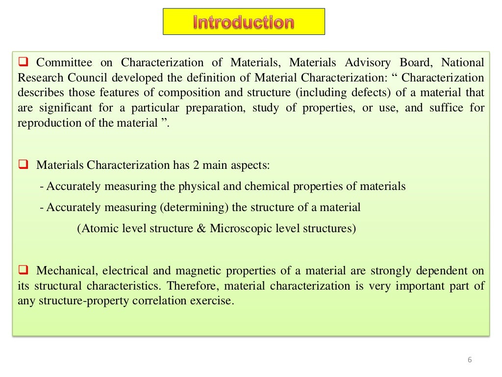 Materials Characterization Technique Lecture Notes