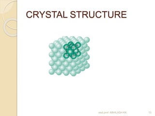 CRYSTAL STRUCTURE 
asst.prof. ABHILASH KK 13 
 