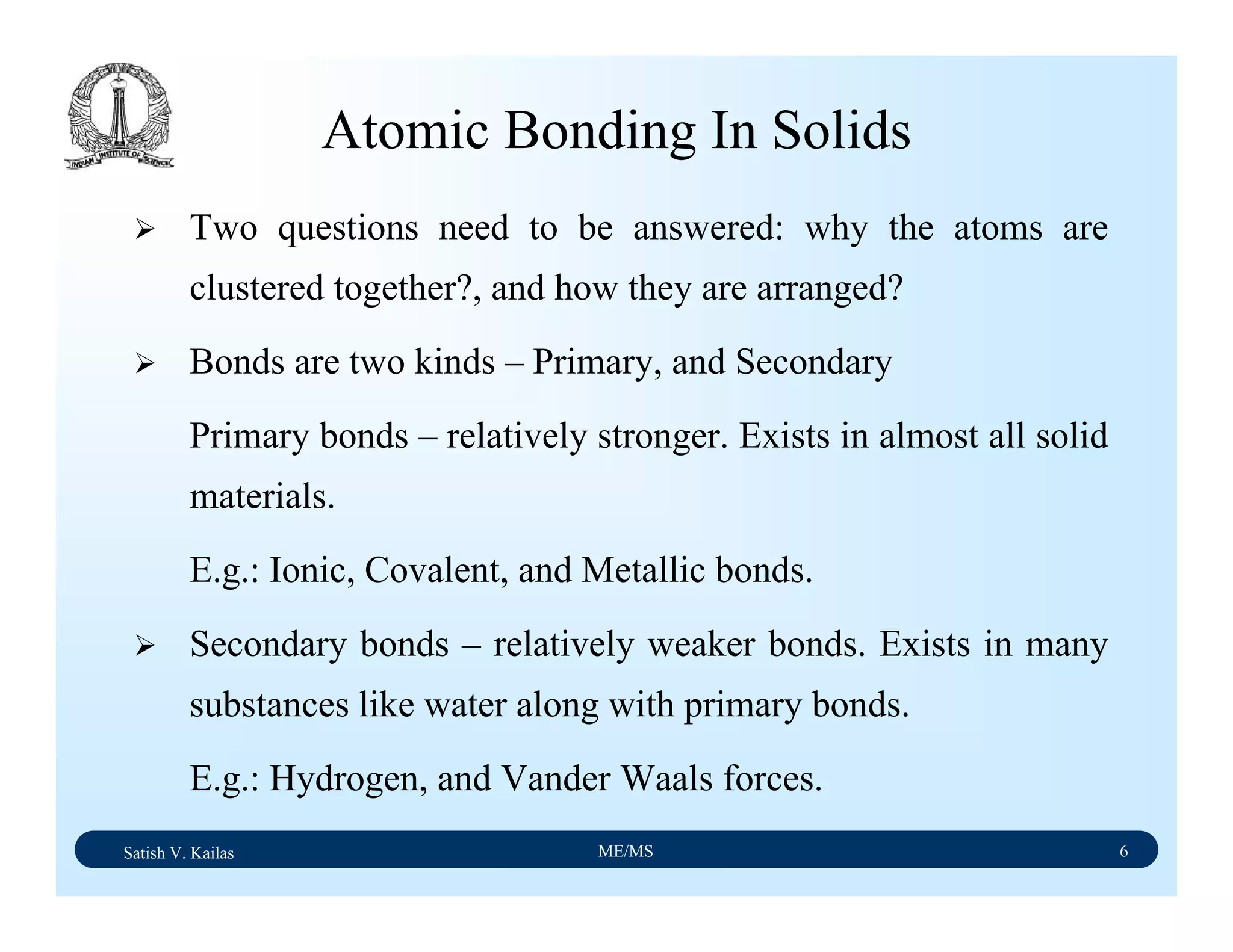 Material science notes | PDF | Chemistry | Science