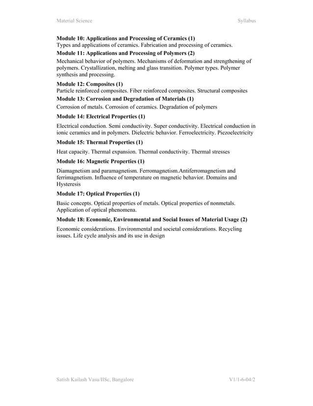 Material science notes | PDF | Chemistry | Science