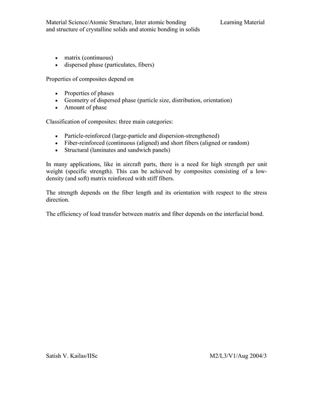 Material science notes | PDF | Chemistry | Science