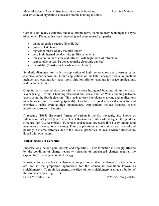 Material science notes | PDF | Chemistry | Science