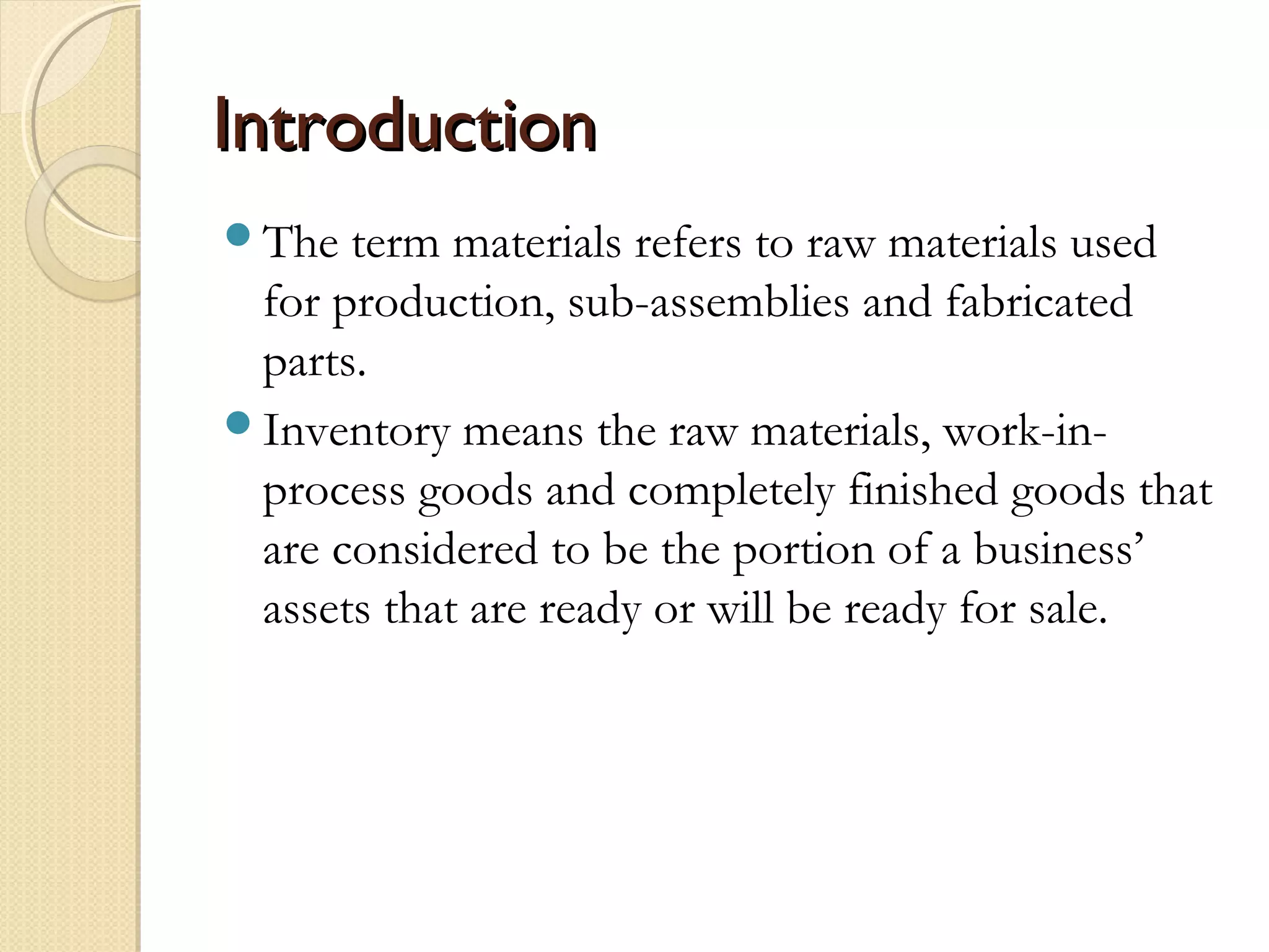 Materials cost accounting PPT