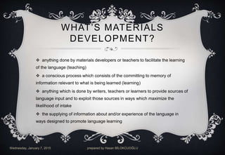 Materials development | PPT