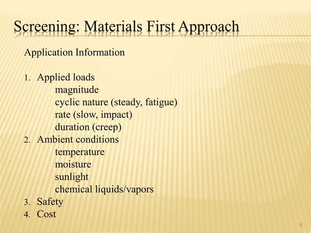 Material Selection | PPTX | Physics | Science
