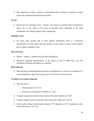 Materials Engineering and Metallurgy Lecture Notes | PDF