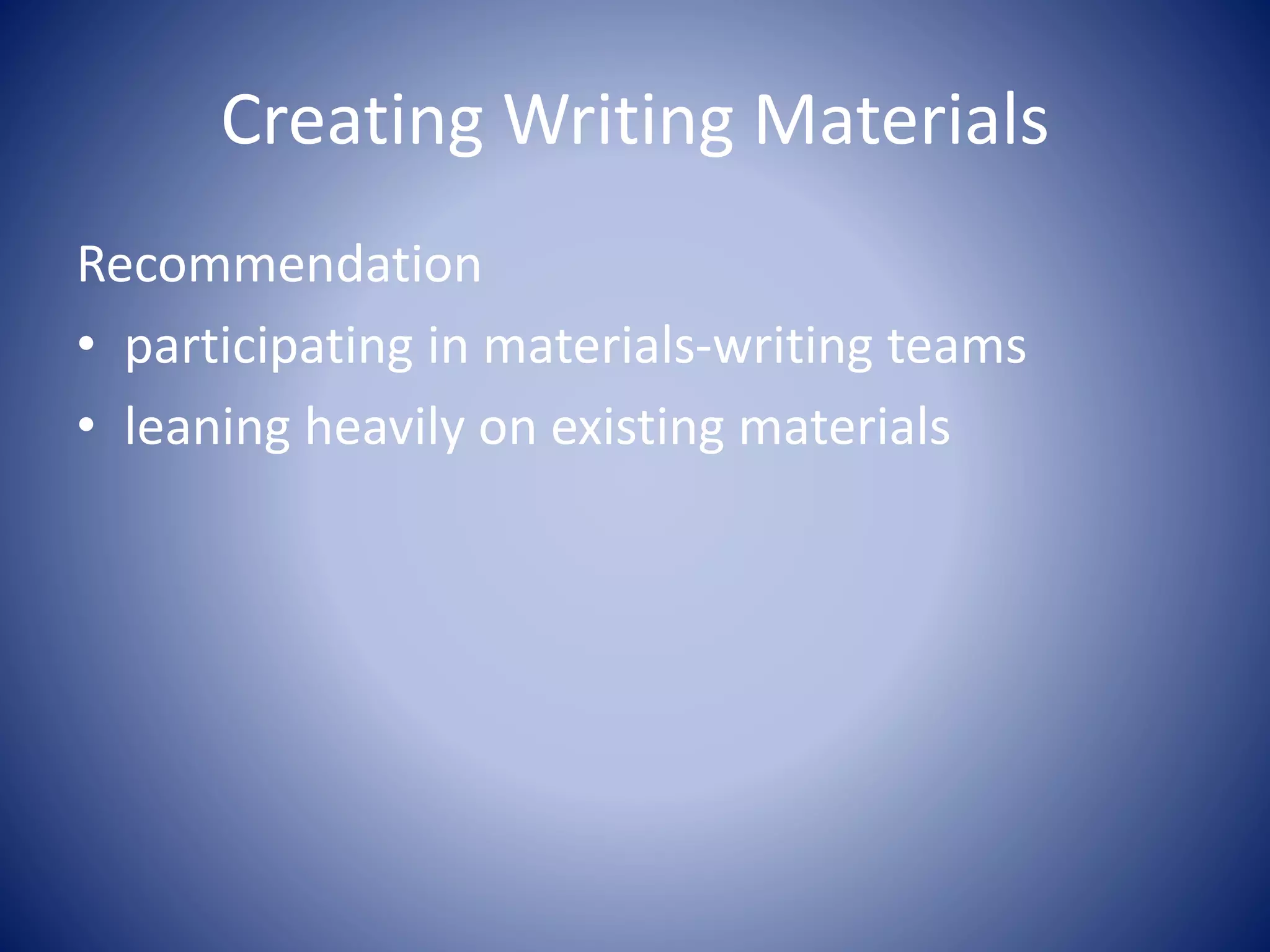 Materials for developing writing skills PPT