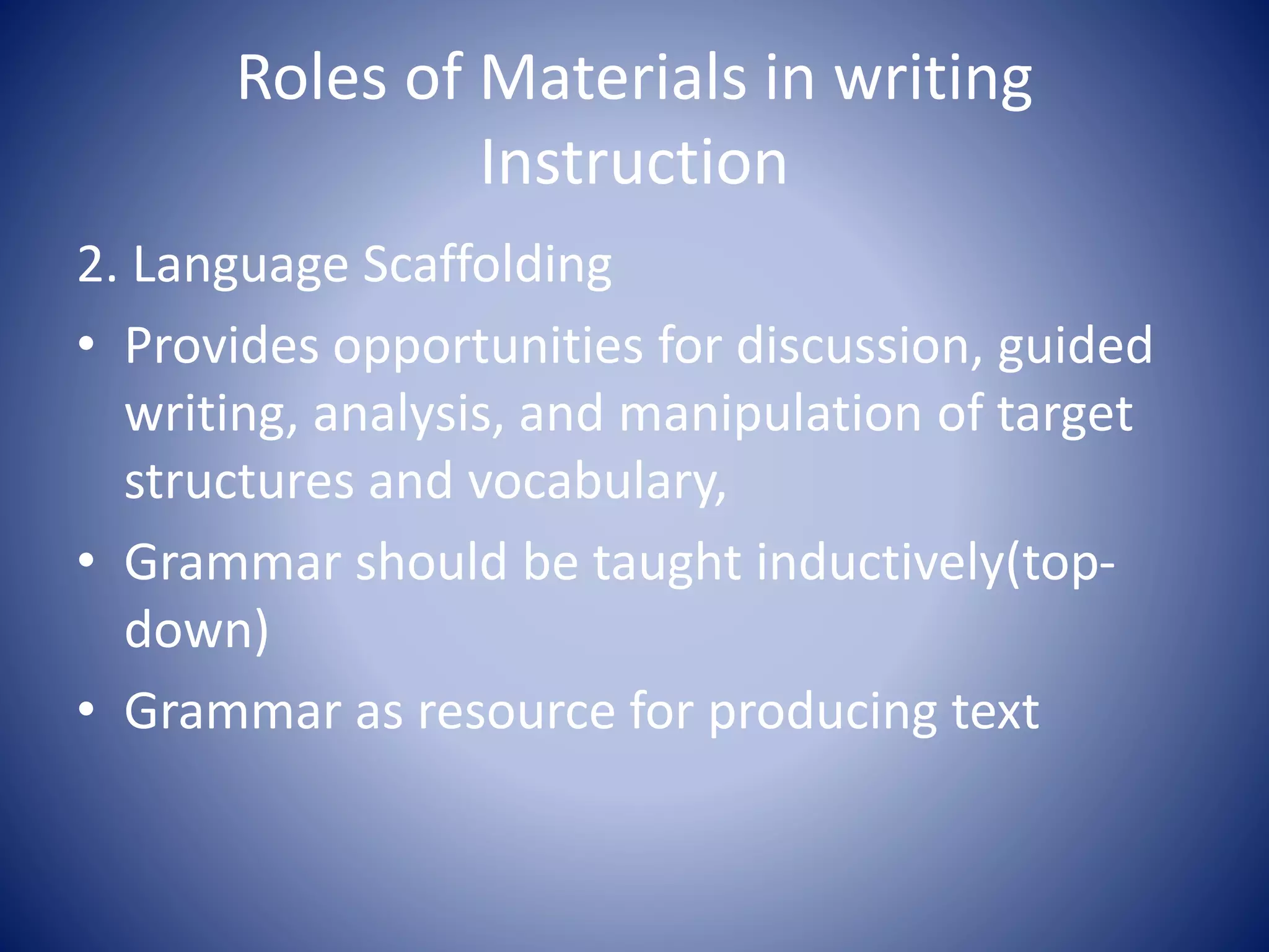 Materials for developing writing skills