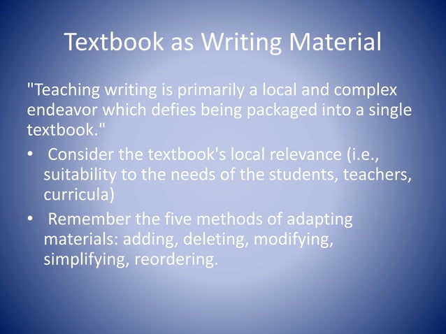 Material Based Writing Aufbau Materials for developing writing skills | PPT