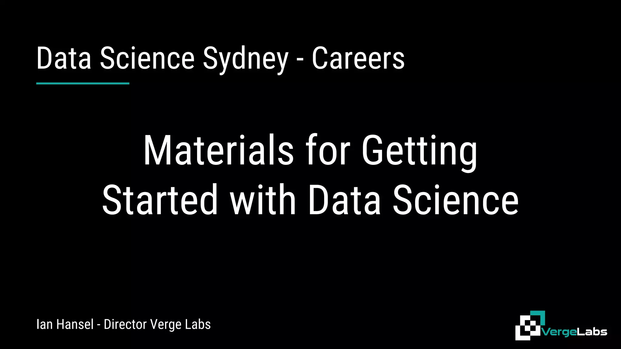 Materials for getting started with data science | PPT