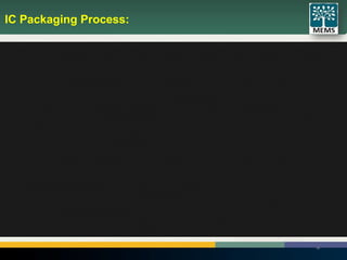IC Packaging Process:
29
 