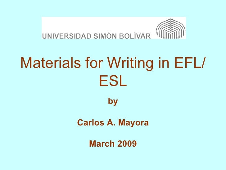 Materials For Writing In Efl