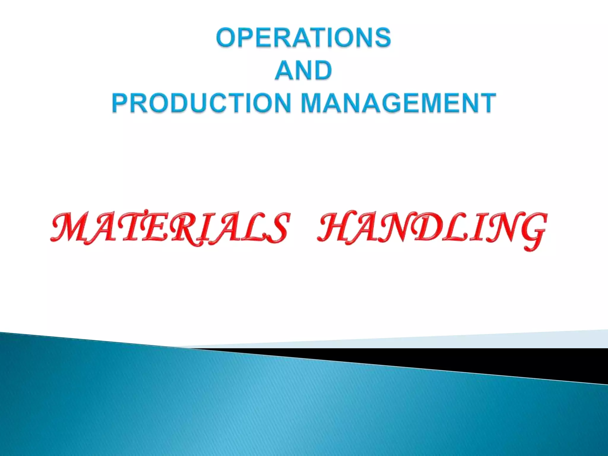 Materials handling PPT