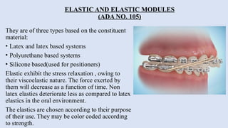 Elastic Module Ortho MATERIALS IN ORTHODONTICS PART 1.pptxxxx | PPTX