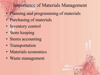 Materials management | PPT