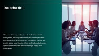 Materials Management Presentation for Knowledge | PPTX