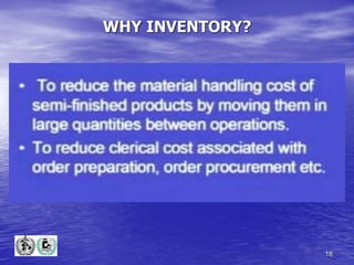 18
WHY INVENTORY?
 