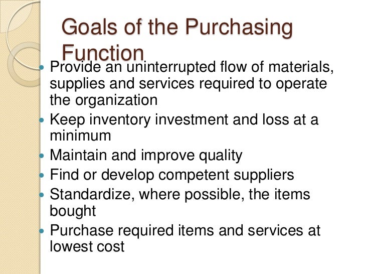 functions of purchasing management