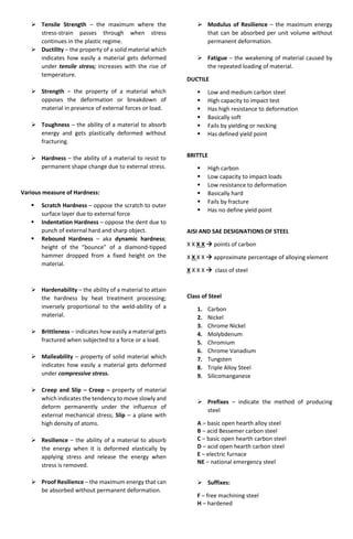 Materials notes | PDF