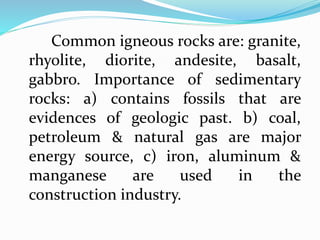 The Importance Of Rocks Materials of the earth | PPTX