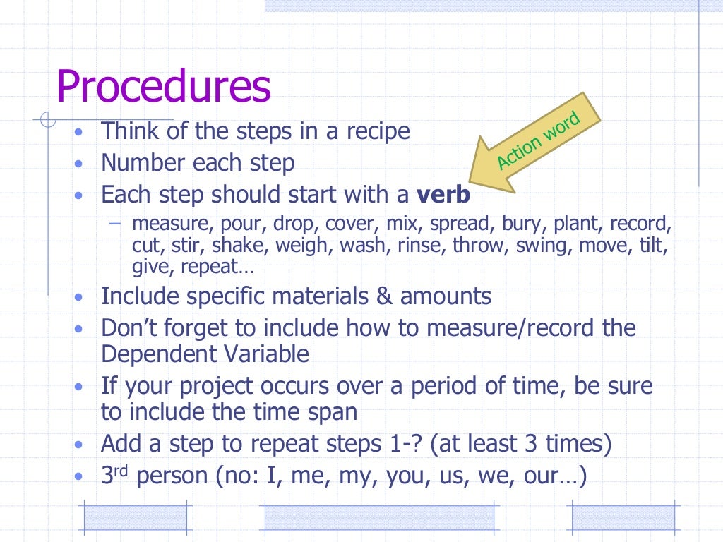 Materials & procedures