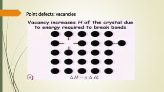Point defects: vacancies
 