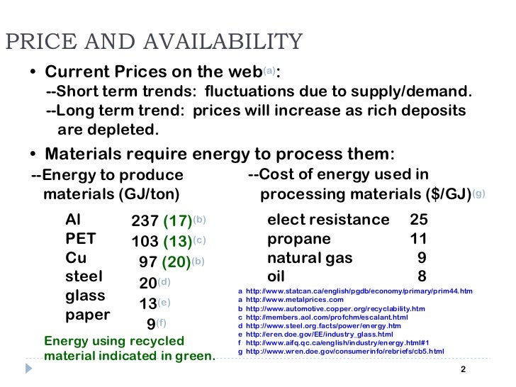 Materials selection and design consideration