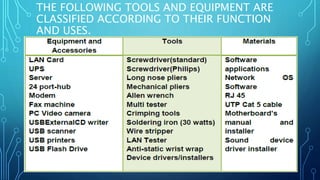 Materials, tools, equipment and testing devices | PPT