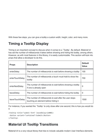 How to Use Material UI Tooltip Component Like a Pro | PDF