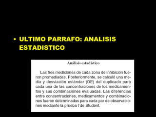 ULTIMO PARRAFO: ANALISIS ESTADISTICO 