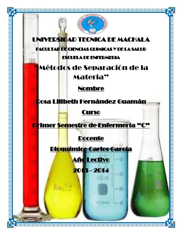 Metodos de Separacion de Materia