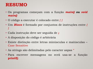 Linguagem C - introdução, tipos de dados | PDF