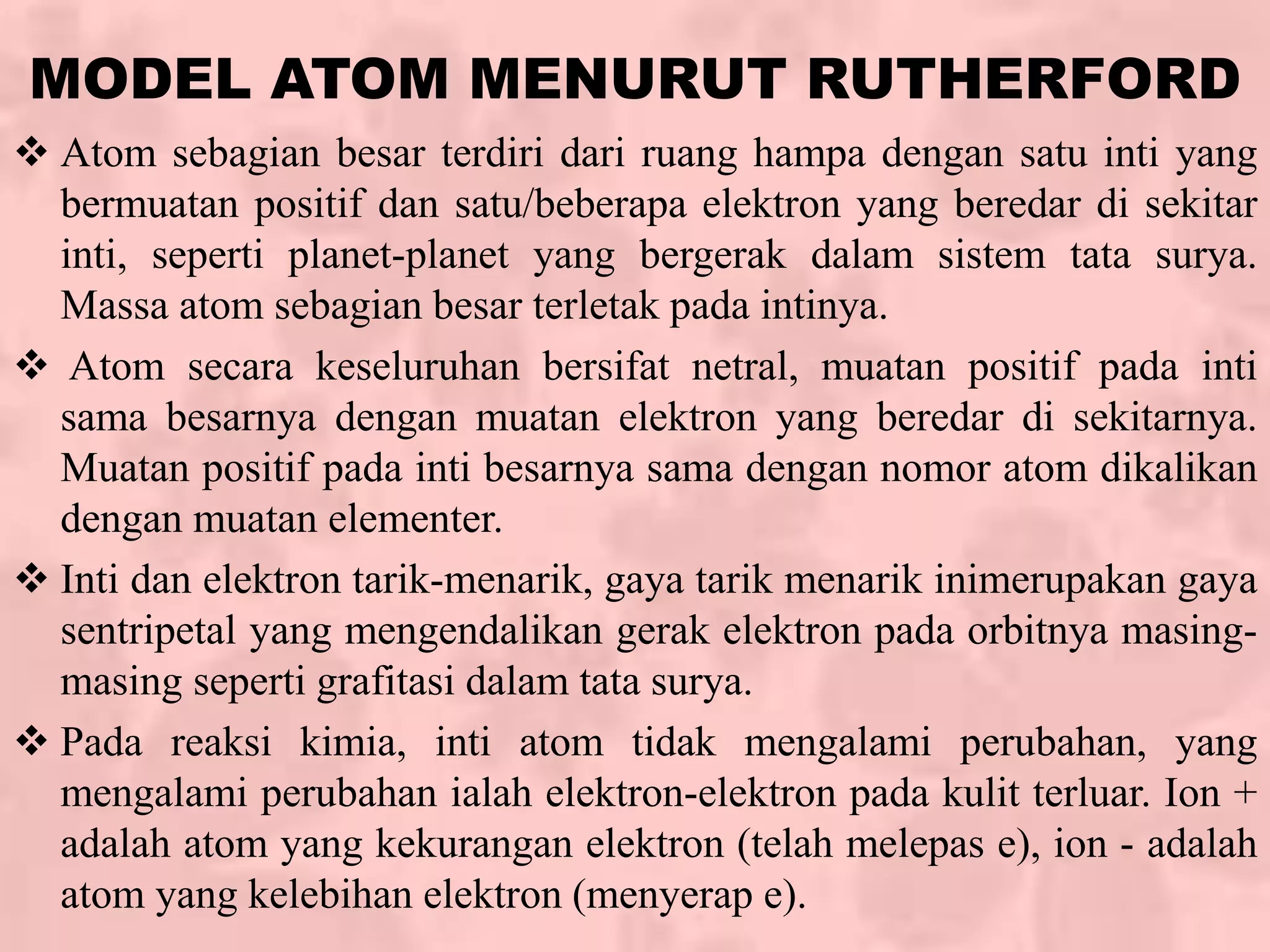 Materi Atom J.J. Thompson dan Rutherford | PPT