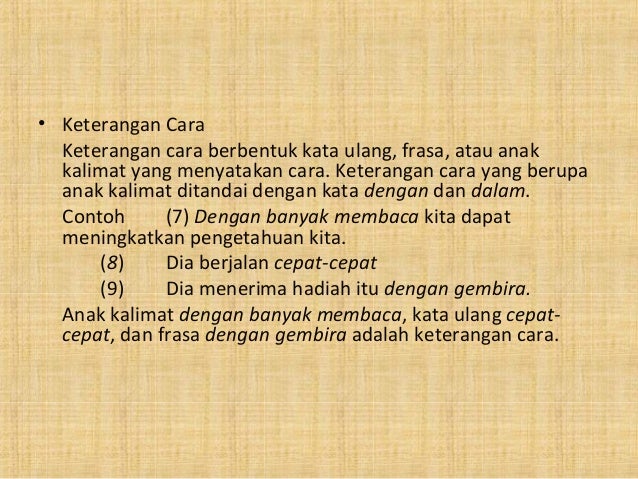 Contoh Kalimat Keterangan Cara Contoh Aja