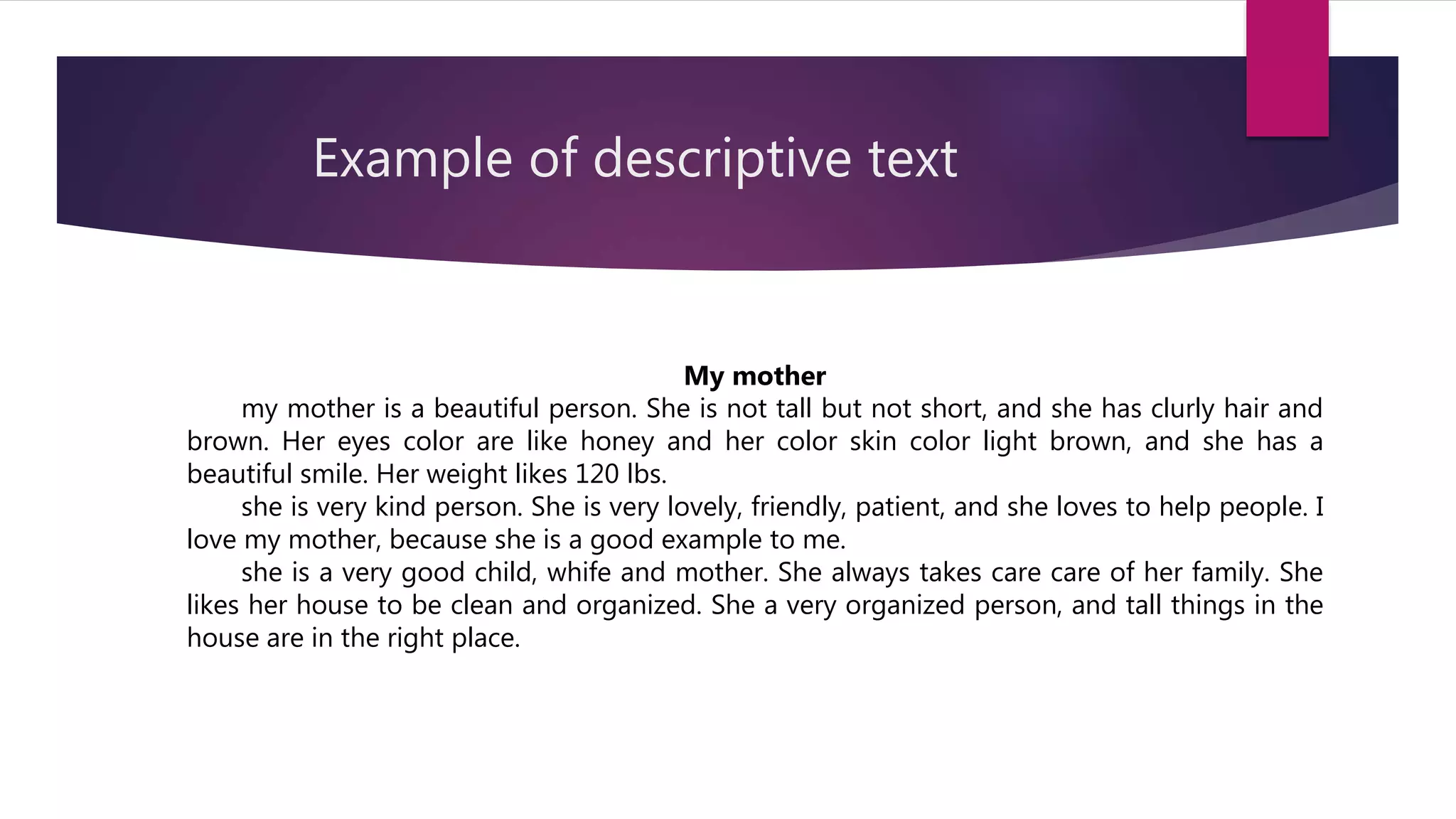 Materi descriptive text smp kelas 7 | PPTX