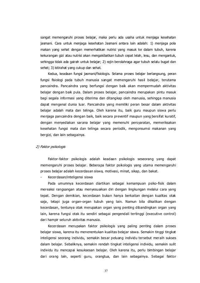 Proses dan FaktorFaktor yang Mempengaruhi Belajar serta Persepektif