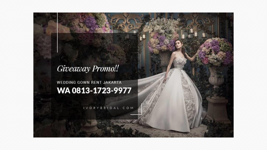 WA 0813-1723-9977 - Sewa Gaun Pengantin, Simple Wedding Dress, Ivory