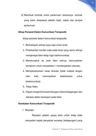 Perbedaan Bukan Merupakan Hambatan Dalam Menjalin Materi buku panduan komunikasi terapeutik