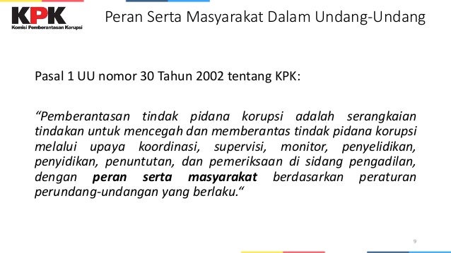 Partisipasi Masyarakat Dalam Pemberantasan Korupsi