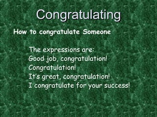 MATERI CONGRATULATING and Complimenting Grade X.ppt
