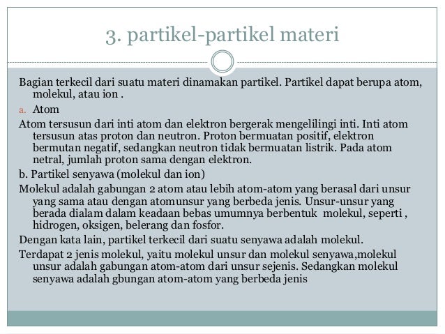 Materi Dan Perubahan Materi