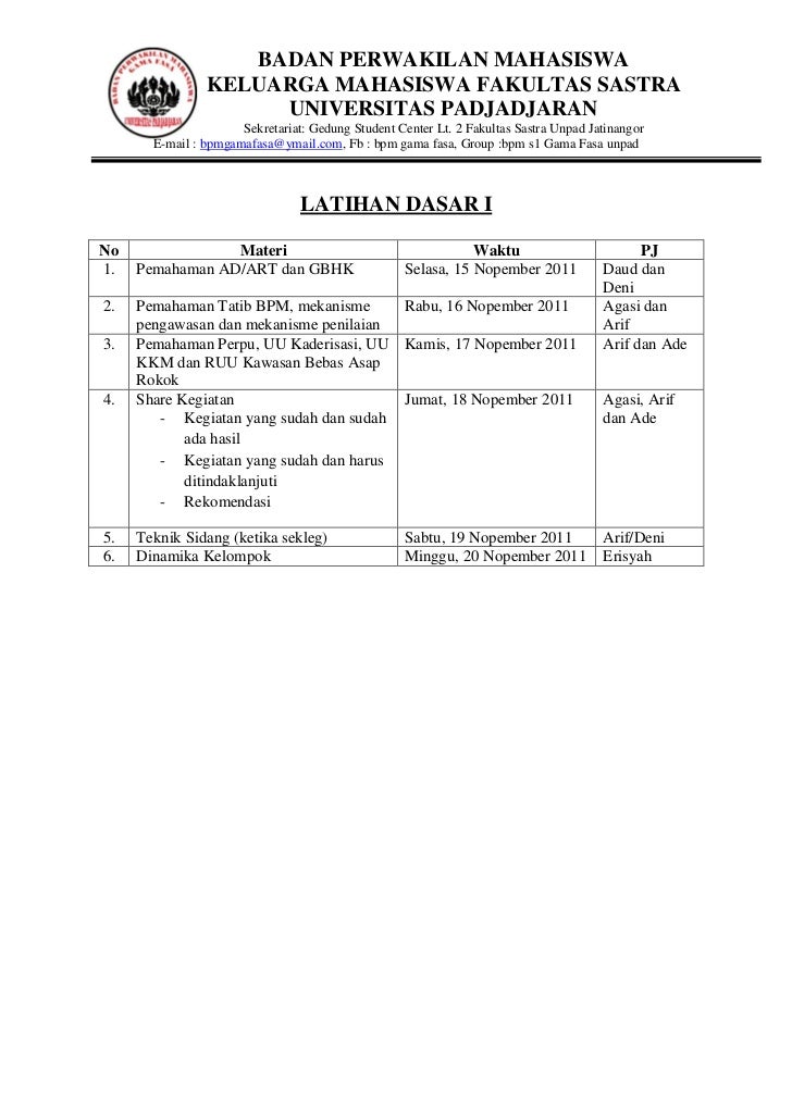 Materi dan surat undangan + nama